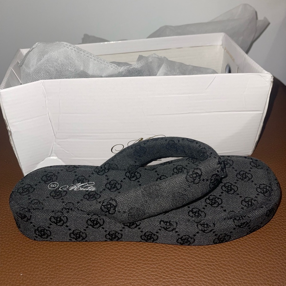 Stylish Black platform Flip Flops